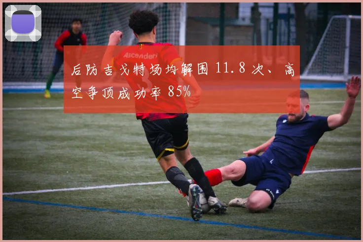 后防吉戈特场均解围 11.8 次、高空争顶成功率 85%